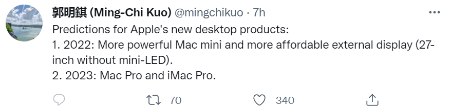 郭明錤 Twitter 爆料