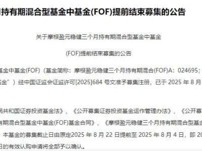 公募FOF火爆！摩根盈元稳健FOF一日售罄，发行份额大增刷新纪录