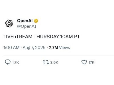 OpenAI定档北京时间8日凌晨，直播活动即将启幕