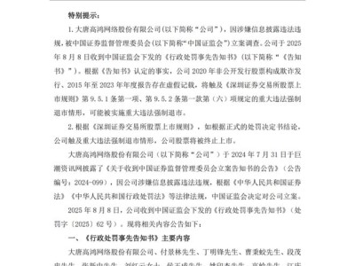 九年财务造假终曝光，*ST高鸿面临1.6亿罚单与强制退市风险