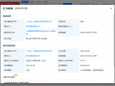 杉杉控股被冻结9亿股权