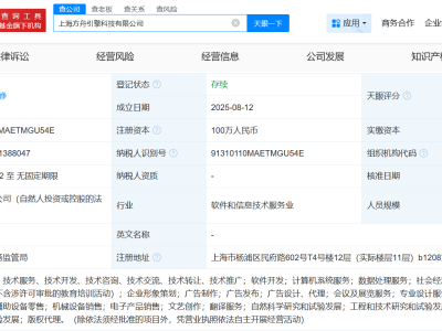 抖音全资控股，上海方舟引擎科技公司新成立