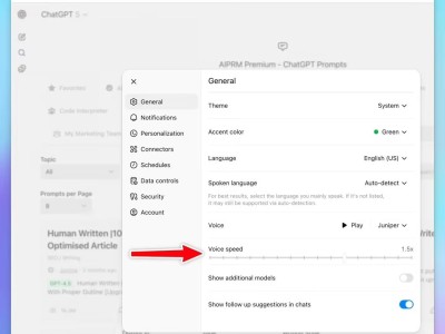 OpenAI ChatGPT语音模式升级：可调语速+自定义指令前缀
