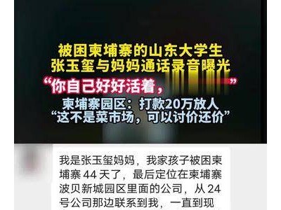 柬埔寨被困大学生哭求母亲：别救我，自己好好活着！背后真相令人心惊