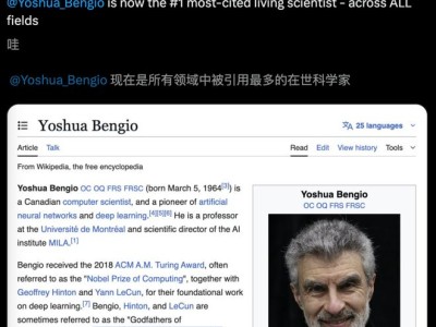 全球高被引科学家榜单出炉：Bengio夺冠，Hinton、何恺明跻身前五