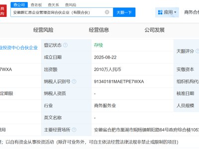 蔚来资本联手合肥建汇，新成立企业管理咨询企业，出资额达2010万