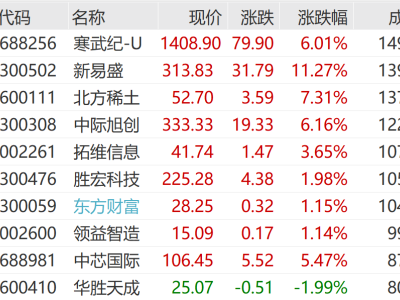 AI芯片巨头寒武纪股价飙升，超越茅台暂成A股“新贵”