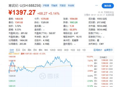 寒武纪股价飙升，暂超茅台成A股“新贵”，上半年营收暴增43倍