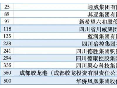 2025中国民企500强榜单揭晓，四川11家企业荣耀上榜！
