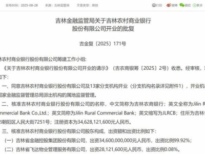 吉林农信改革新进展：第十一家省级农商银行正式成立