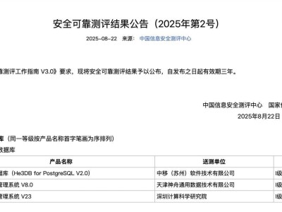 中国移动自研数据库“大云海山”获安全可靠测评，成电信业首款
