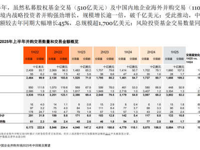 2025上半年，中国企业并购市场“内热外冷”，下半年会更火吗？