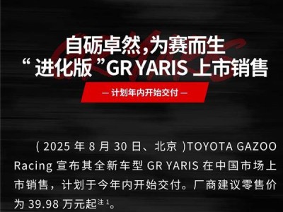 丰田GR Yaris高性能版登陆中国，39.98万起售，三缸引擎展现极致性能