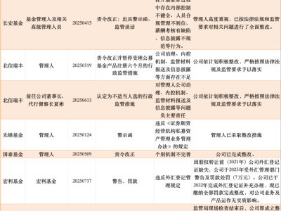 上半年基金公司違規情況揭曉，9家遭監管處罰！
