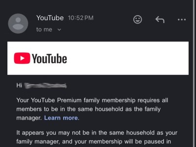 YouTube加强家庭订阅管控，异地成员14天后将失Premium权益