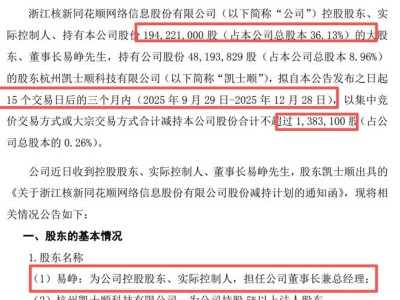 同花顺董事长减持套现2.48亿，称“让渡机会”，股民：高卖低买说得真高尚