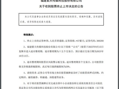 *ST紫天终将退市！营收造假近25亿，拒接证监局电话，总经理“甩锅”财务总监表亲