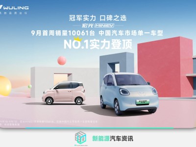 金秋九月首周宏光MINIEV热销超万辆 登顶中国车市单一车型销量冠军
