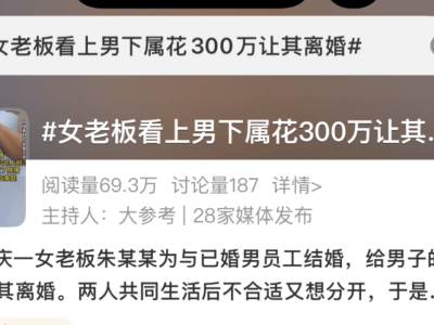 女老板豪掷300万助已婚男下属离婚，同居分手后索款为何被法院驳回？
