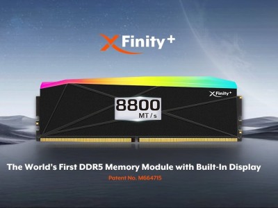 全何XFinity+内存条首发：OLED屏实时显示状态 最高支持DDR5-9066速率