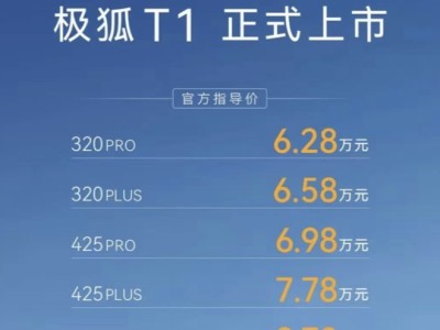 极狐T1上市：续航、空间、科技配置全领先，与元UP对比优势尽显