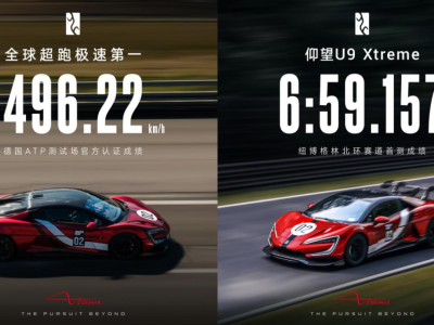 仰望U9 Xtreme全球限量30台，以496.22km/h登顶极速榜，赛道性能全面进阶