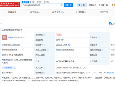 赣锋锂业旗下优派新能源公司注销