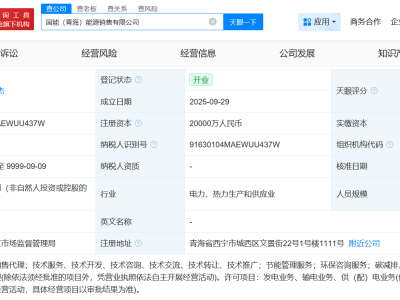 国家能源集团在青海成立销售公司 注册资本2亿
