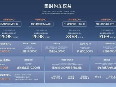 焕新极氪001上市，全栈900V平台+丰富配置，限时置换25.98万起