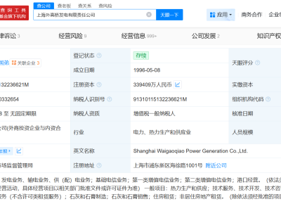 上海外高桥发电公司增资至约33.94亿 增幅约88%