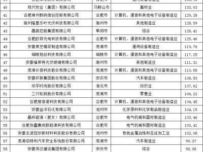 安徽省2025民营企业百强榜单揭晓 五大领域前五强企业出炉
