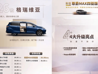 ​2026款一汽丰田格瑞维亚上市 配置升级动力强劲 售价2998-3998万元​