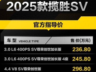 售价236.8万起！2025款路虎揽胜SV携3.0T/4.4T动力登场，经典外观与定制服务引关注