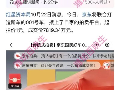 京东跨界造车引热议！001号车7819万成交，安全标签成刘强东造车关键