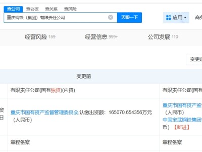 中国宝武入股重庆钢铁集团