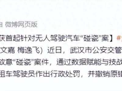 出租车司机两次“碰瓷”无人驾驶车 武汉交警依法查处：罚两千扣证三月