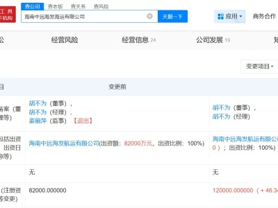 中远海发旗下海运公司增资至12亿 增幅约46%