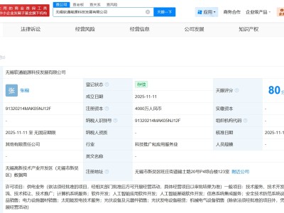 软通动力等在无锡成立能源科技发展公司 注册资本4000万