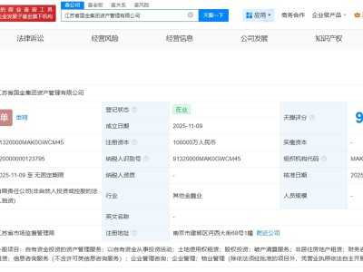 江苏国金集团成立资产管理公司  注册资本10亿