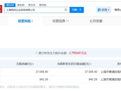 邹市明夫妇名下公司因欠税被公告