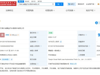 天津长城精益汽车零部件公司增资至1.88亿  增幅25%