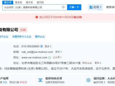 大众汽车旗下问问信息科技公司注销