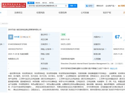 周六福等在深圳成立互联网品牌运营管理公司 注册资本500万