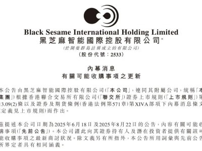 黑芝麻智能拟4亿至5.5亿收购亿智电子 拓展边缘侧端侧AI芯片版图