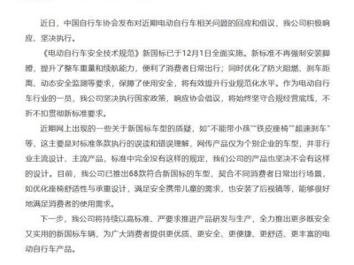 雅迪爱玛齐发声：新国标车型“不能带娃”等质疑系误读 主流设计更贴心