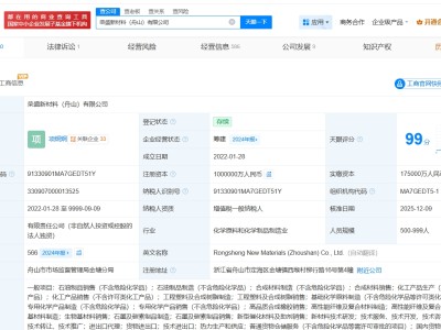 荣盛石化旗下舟山新材料公司增资至100亿 增幅100%