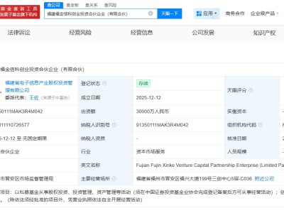 星网锐捷、合力泰等在福建成立创投合伙企业 出资额3亿