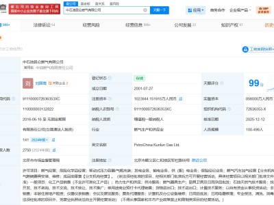 中石油昆仑燃气公司增资至102.4亿 增幅约20%