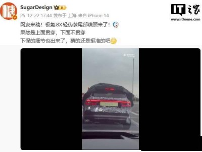 极氪8X轻伪装尾部谍照首曝，尾灯独特设计引发新车期待