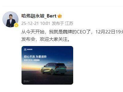 长城魏牌CEO频繁更迭：冯复之卸任，赵永坡接棒能否续写新篇？